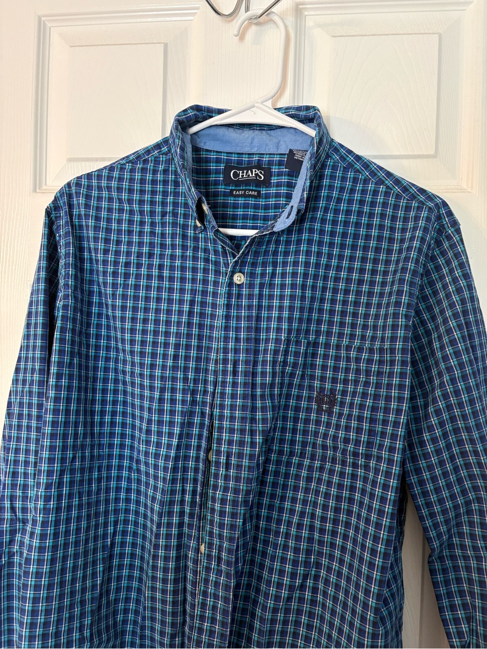 Chaps Men's Blue Plaid Button-Down Shirt